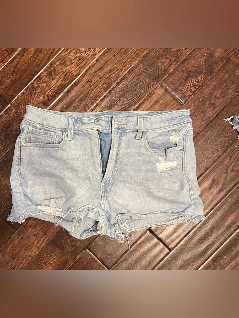Old Navy Light Blue Distressed Denim Shorts